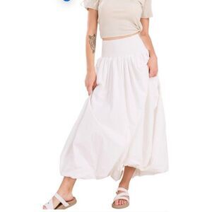 NWT Emerson Lang Young Contemporary Elegant Ivory Bubble Maxi Skirt Women's M